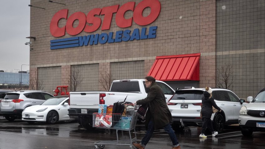 Customers shop at a Costco Wholesale store on January 31, 2025 in Chicago, Illinois. 