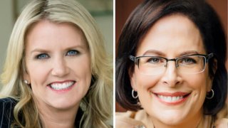 Microsoft’s Amy Coleman (L) and Kathleen Hogan (R).