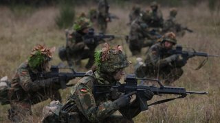 New army recruits of the Bundeswehr, Germany’s armed forces, during basic training on Nov. 29, 2022 near Prenzlau, Germany.