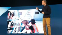Vin Gupta, Chief Medical Officer at Amazon Pharmacy, speaks during Amazon’s “Delivering the Future” event at the company’s BFI1 Fulfillment Center, Robotics Research and Development Hub in Sumner, Washington on October 18, 2023. 