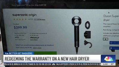 Redeeming the warranty on a new hair dryer