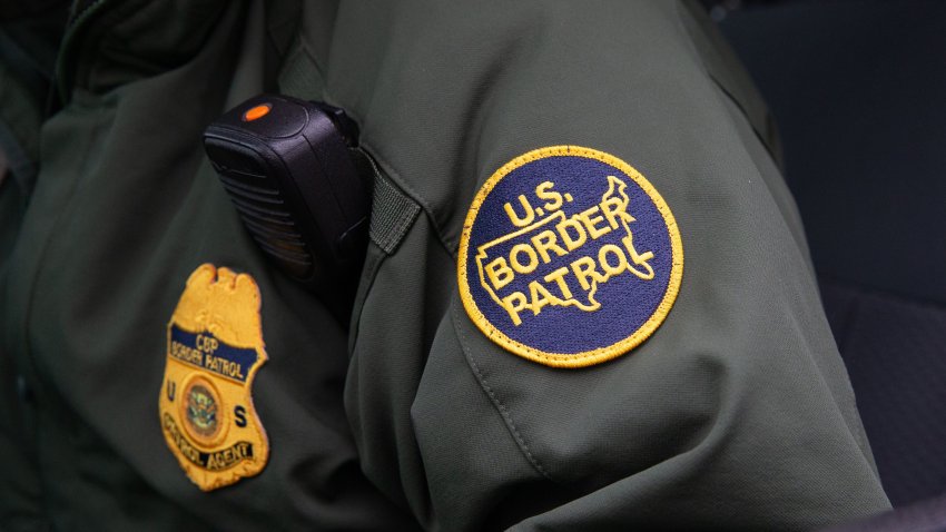 A US Border Patrol patch on a border agent's uniform