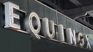 Equinox fitness Center, company sign, building exterior, New York City, New York, USA. (Photo by: Plexi Images/GHI/Universal Images Group via Getty Images)