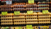 An inside view of a supermarket during the egg crisis