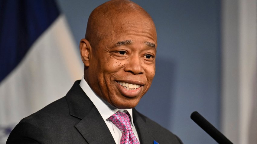 New York City Mayor Eric Adams speaks during a press conference at City Hall in New York City on March 11, 2025.