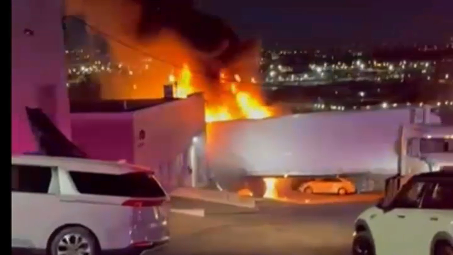 Out-of-control tractor trailer carrying frozen hen bursts into flames in NJ crash Out-of-control tractor trailer carrying frozen hen bursts into flames in NJ crash