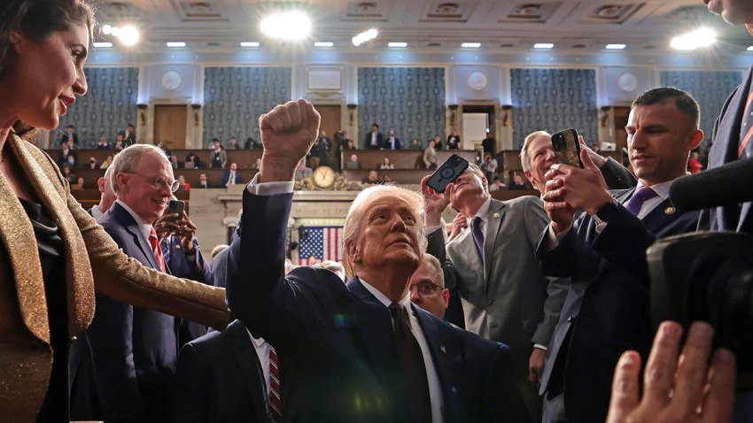 President Donald Trump leaves the chamber after addressing a joint session of Congress at the Capitol in Washington, Tuesday, March 4, 2025.