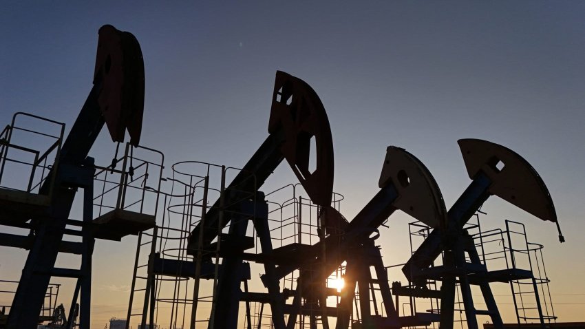 A view shows disused oil pump jacks at the Airankol oil field operated by Caspiy Neft in the Atyrau Region, Kazakhstan April 2, 2025. 
