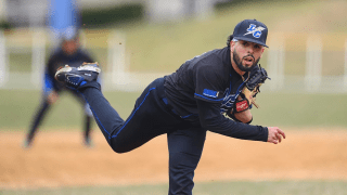 Lehman College pitcher Justin Chamorro.