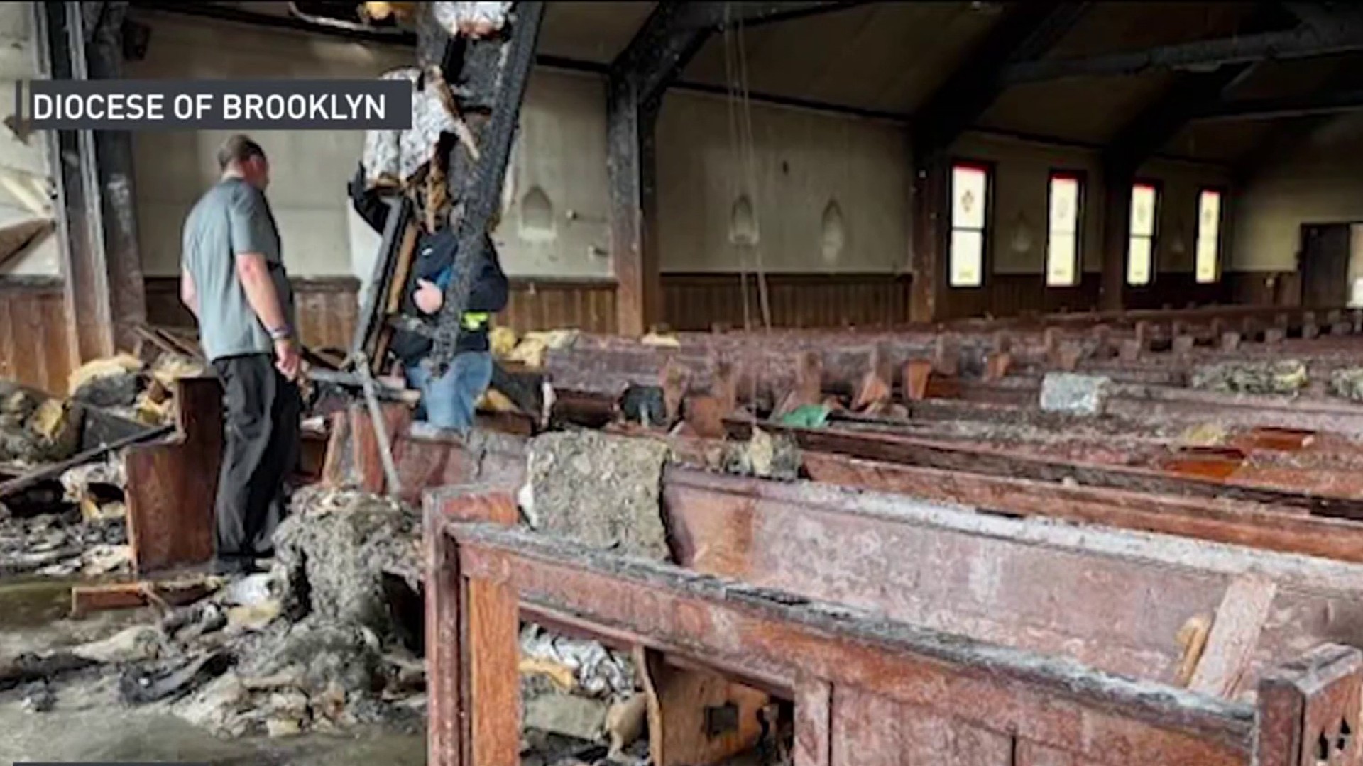 Queens churchgoers have fun at new church after fireplace on the eve of Easter Queens churchgoers have fun at new church after fireplace on the eve of Easter