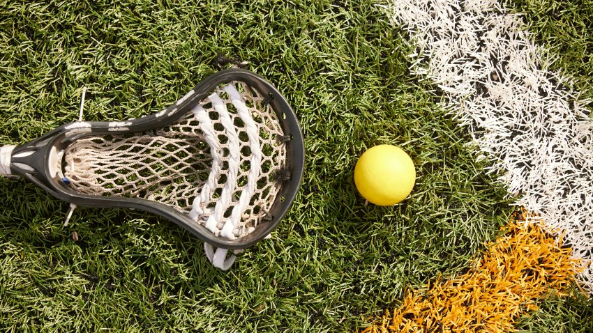 View of Lacrosse Scoop and Ball on the Field.