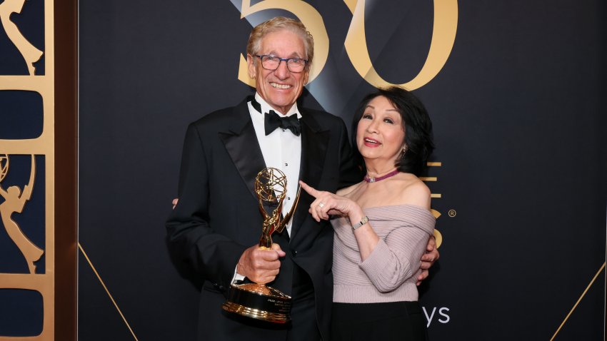 LOS ANGELES, CALIFORNIA – DECEMBER 16: (L-R) Maury Povich, winner of the Lifetime Achievement award, and Connie Chung pose in the press room during the 50th Daytime Emmy Creative Arts and Lifestyle Awards at The Westin Bonaventure Hotel & Suites, Los Angeles on December 16, 2023 in Los Angeles, California.