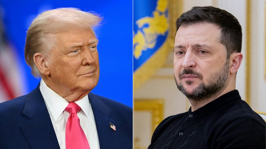 President Donald Trump (L) and Ukraine's President Volodymyr Zelensky.