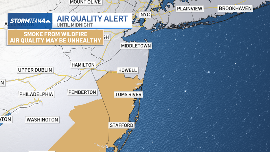New Jersey wildfires impact air quality in NY, NJ – NBC New York