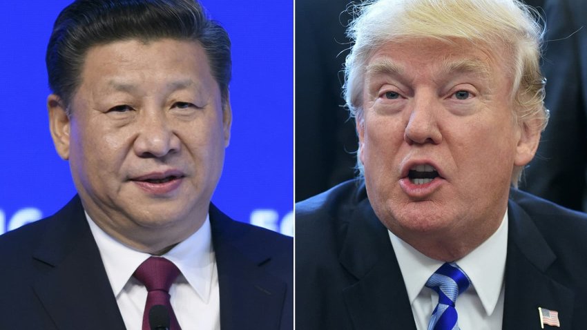 Chinese President Xi Jinping (L) and U.S. President Donald Trump (R).