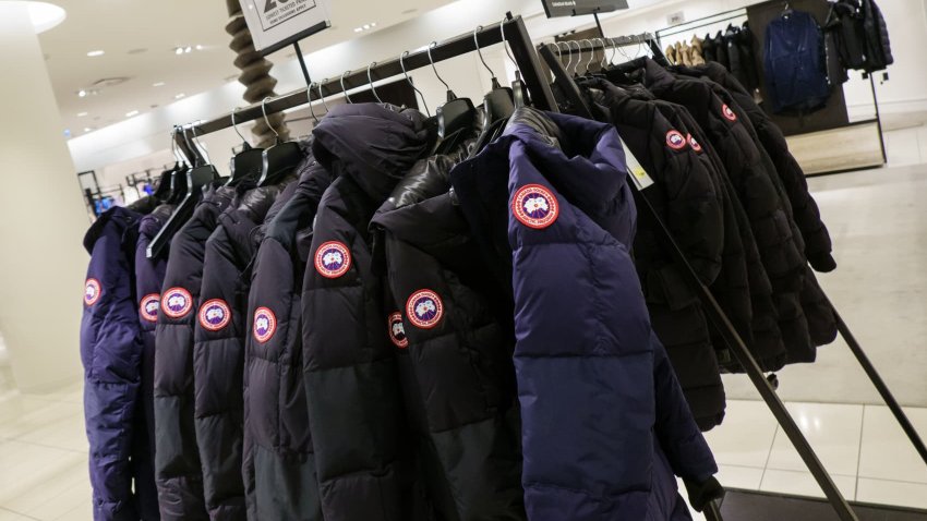 Canada Goose jackets for sale inside a Nordstrom store in Toronto, Ontario, Canada, on Tuesday, March 21, 2023. Nordstrom will close its six Canadian department store locations and seven Nordstrom Rack shops, as CEO Erik Nordstrom said the company no longer sees a realistic path to profitability in the country, The Canadian Press reports. Photographer: Cole Burston/Bloomberg via Getty Images