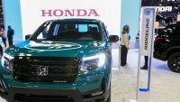 Honda is seen at the New York International Auto Show on April 16, 2025.