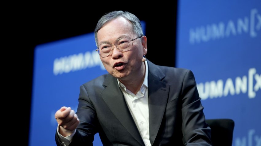 Charles Liang, CEO of Super Micro, speaks at the HumanX AI conference at in Las Vegas on March 10, 2025.