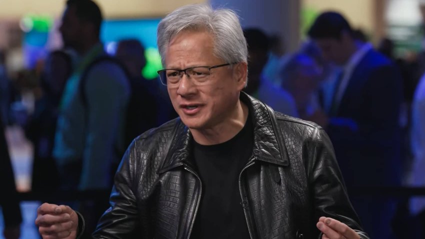 Nvidia CEO, Jensen Huang, speaks during an interview on CNBC’s ‘Power Lunch’ on May 6, 2025.