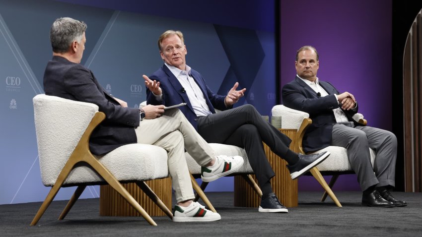 Roger Goodell, NFL Commissioner with Anthony Capuano, Marriott International CEO, CNBC CEO Council Member, speaking at the CNBC CEO Council in Arizona on May 19th, 2025.