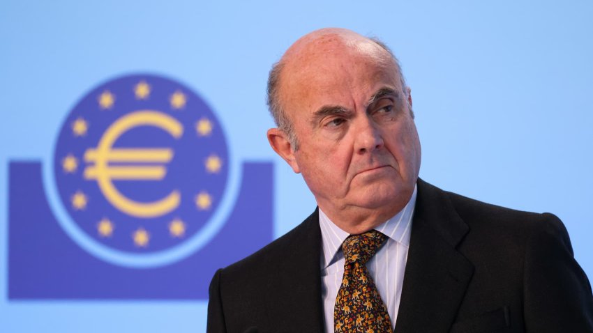 Luis de Guindos, vice president of the European Central Bank (ECB), at a rates decision news conference in Frankfurt, Germany, on Thursday, Jan. 30, 2025.