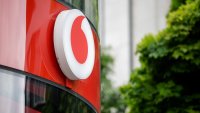 A logo on the exterior of a Vodafone Group Plc store in London, UK, on Monday, May 13, 2024.