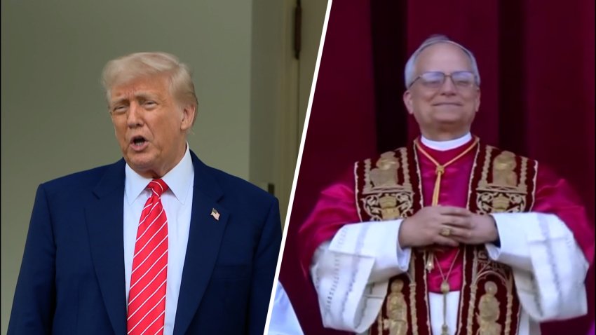 Split - trump and pope leo xiv
