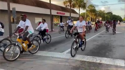 Dozens gather for 18.04 mile bike ride in North Miami to celebrate Haitian Flag Day