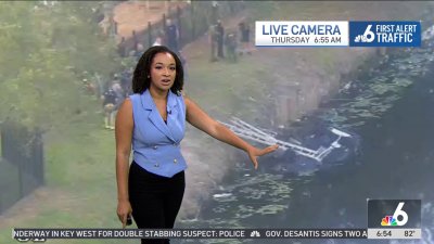 Car crashes into canal in Pompano Beach