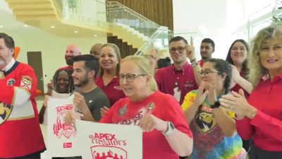 Florida Panthers spirit day at Sunrise City Hall
