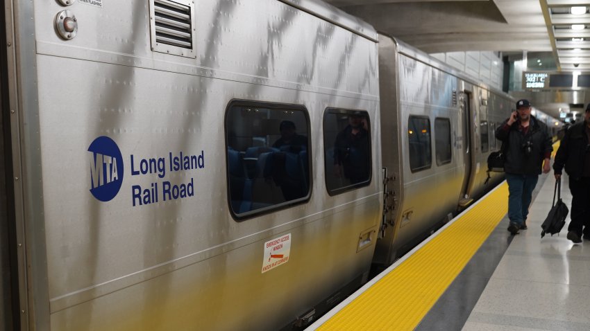 NEW YORK CITY, UNITED STATES – JANUARY 25: A train with “Long Island Rail Road” logo on it is seen at Grand Central Madison in New York, United States on January 25, 2023. With its $11.1 billion coast, one of the worldâs most expensive mass transit projects, “Grand Central Madison” officially opens to the public after years of delays at New York City’s landmark Grand Central Terminal on Wednesday. (Photo by Selcuk Acar/Anadolu Agency via Getty Images)