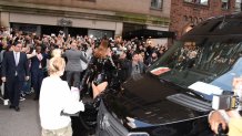 Kendall Jenner at The Carlyle Hotel before the 2023 Met Gala: Karl Lagerfeld: A Line of Beauty on May 1, 2023 in New York, New York. (Photo by Steve Eichner/WWD via Getty Images)