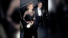 TV journalist Barbara Walters and publisher Joe Armstrong attend the Metropolitan Museum of Art's Costume Institute Gala Exhibition of "Haute Couture" on December 4, 1995 at the Metropolitan Museum of Art in New York City. (Photo by Ron Galella, Ltd./Ron Galella Collection via Getty Images)