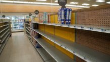NEW YORK, UNITED STATES - SEPTEMBER 11: Empty shelves are seen at a Rite Aid building in Queens, New York, United States on September 10, 2024. One of the largest American retail pharmacy chains, Rite Aid emerges from bankruptcy with about  billion in exit financing. (Photo by Selcuk Acar/Anadolu via Getty Images)