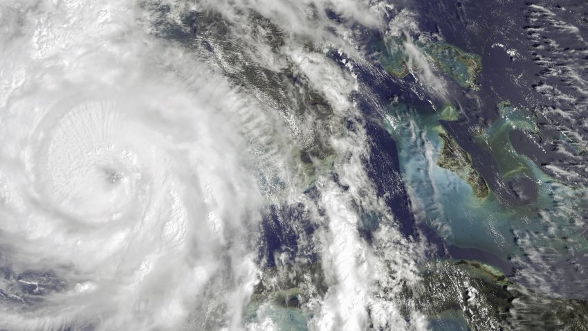UNITED STATES – 26 SEPTEMBER 2024: Satellite image of Category 4 Hurricane Helene making landfall in Florida, USA, with powerful winds and heavy rainfall causing widespread damage. Relief efforts are underway to assist affected communities and restore power. Imaged 26 September 2024.