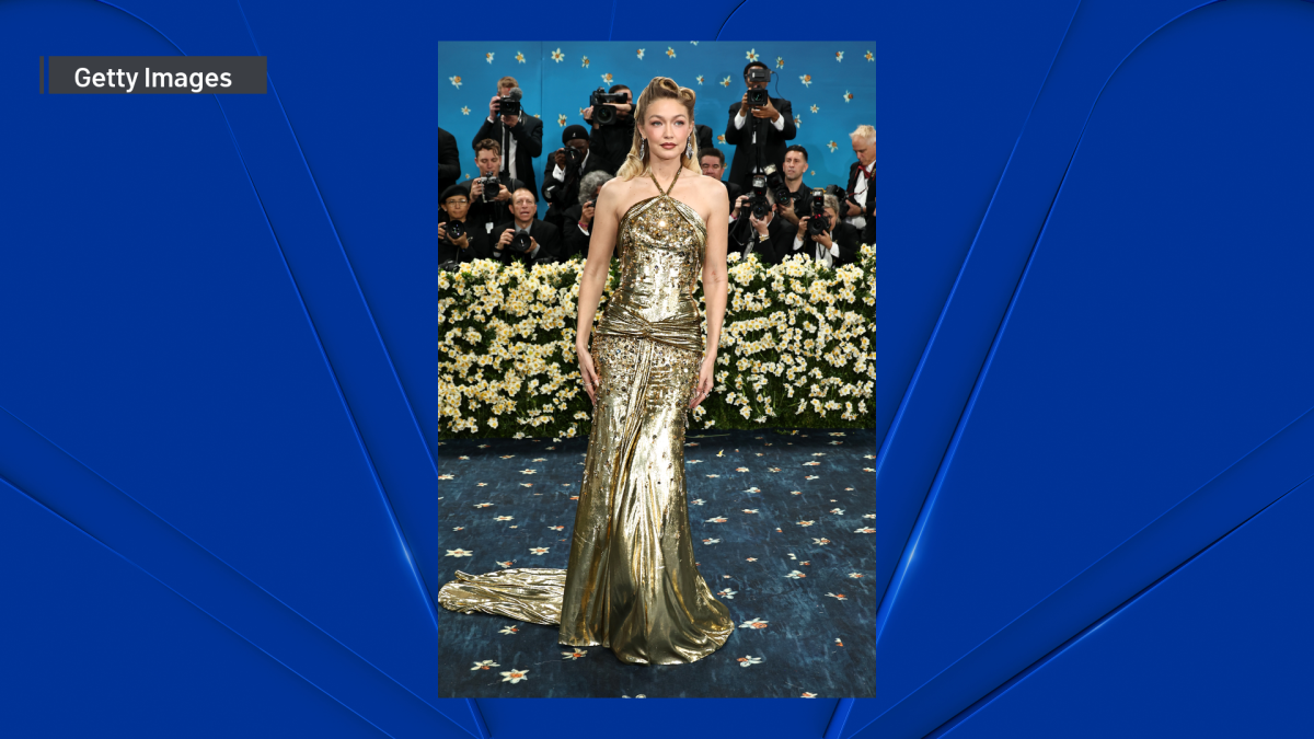 Model and Met Gala stalwart Gigi Hadid arrives on the red carpet