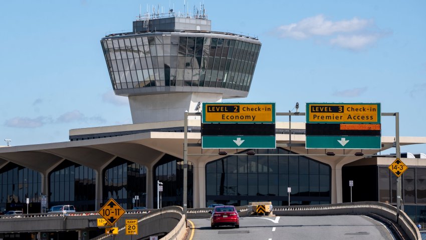 A view of terminal C from terminal B of Newark Liberty Airport, Newark, N.J., May 7, 2025.