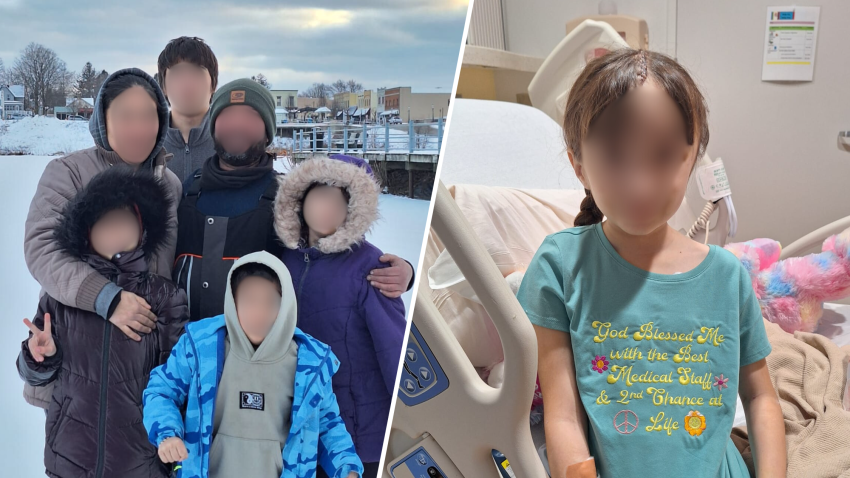 The family photo of the little girl and her family has been blurred for confidentiality purposes.