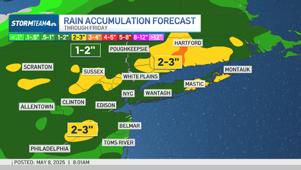 Flash floods possible as heavy rain threatens New York area into Saturday