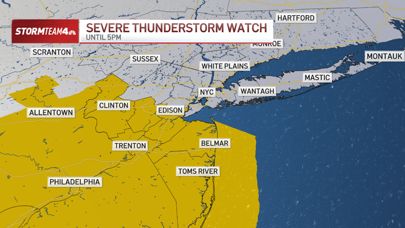 Severe thunderstorm watch issued for parts of tri-state; tornado risk rises Saturday