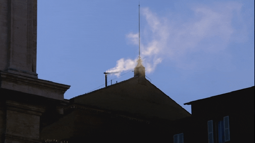 White smoke from Sistine Chapel
