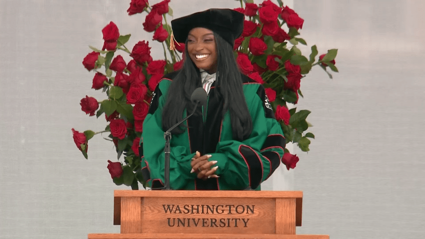 SImone Biles delivers commencement speech