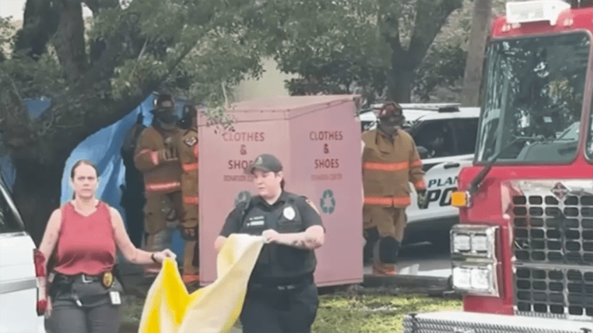 A death investigation was underway in Plantation after a woman’s body was found inside a clothing donation box Friday morning.