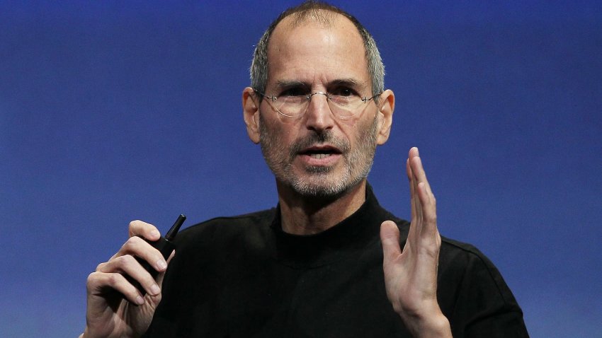 Apple CEO Steve Jobs speaks during an Apple event April 8, 2010, in Cupertino, California.