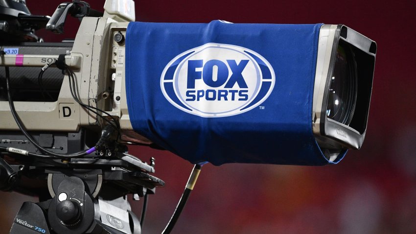 A Fox Sports television camera during a game between the Utah Utes and the USC Trojans at the Los Angeles Memorial Coliseum in Los Angeles on Oct. 21, 2023.