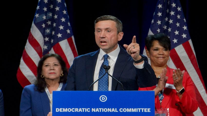 Ken Martin speaks at the Democratic National Committee Winter Meeting at the Gaylord National Resort and Convention Center in National Harbor, Md., on Sat., Feb. 1, 2025.