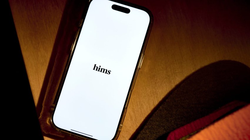 The Hims logo arranged on a smartphone in New York, US, on Wednesday, Feb. 12, 2025. 