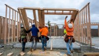 Homes under construction at the Toll Brothers Preserve at Folsom Ranch community in Folsom, California, US, on Thursday, March 6, 2025. T