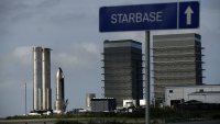 The SpaceX Starbase industrial complex and rocket launch facility in Boca Chica, Texas, US, on Thursday, April 17, 2025.