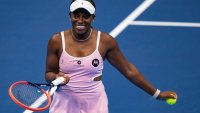 Sloane Stephens looks on against Madison Keys during the Charlotte Invitational at Spectrum Center on December 06, 2024 in Charlotte, North Carolina.